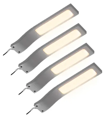 Produktbild von kalb | LED Aufbauleuchte 3W 3000K/ 4000K Schrankleuchte Set inkl. Netzteil 4er Set warmweiß alu eloxiert
