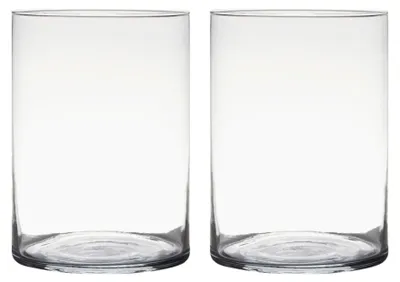 Produktbild von Zylinder Glasvase 2er-Set - H. 25cm Ø18cm CreaFlor Home