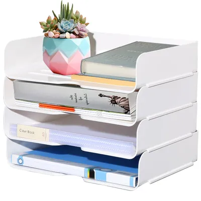 Productafbeelding van Solidchoice - Stapelbare Documenthouders met 4 Niveaus