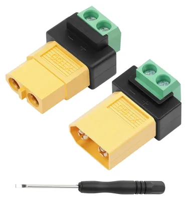 XT60-Adapter auf 2-polige Klemmleiste, lötfrei, 2 Stück