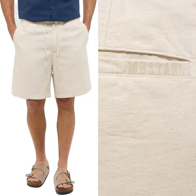 Produktbild von MUSTANG Herren, Shorts Linen Jogger Shorts, W33, Beige, kurze, hosen