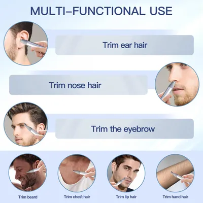 Imagen del producto de Cortapelos nasal 2 en 1, resistente al agua, recargable, para vello facial