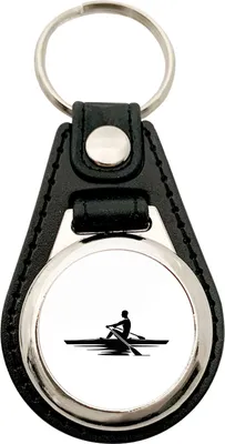 Image de Huuraa - Porte-clés « Aviron » en métal avec anneau en similicuir, jeton de caddie, idée cadeau