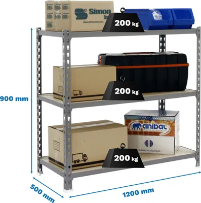 Produktbild von MADERCLICK MEGAPLUS 3/500 900 GALVA/MADEIRA metallische Prateleira