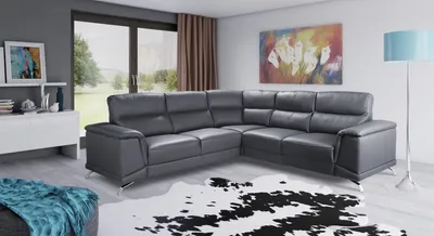 Obrázek produktu pro Rohová sedací souprava domácí kino Pohovka čalounění Pohovky relax podnožky kůže