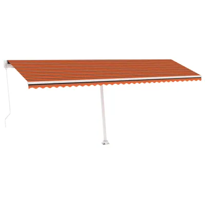 Image de vidaXL Store manuel rétractable avec LED 600x300 cm Orange Marron