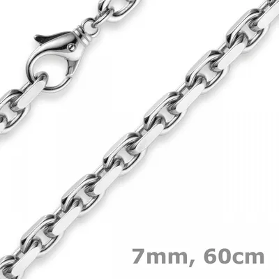 Produktbild von 6,5mm Kette Collier Ankerkette Halskette 585 Gold Weißgold 60cm Herren