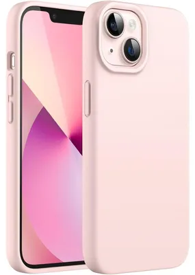 Obrázok produktu pre Silikónový obal pre iPhone 13 (6,1 palca), celoplošná ochrana, nárazuvzdorný, s vnútornou podšívkou z mikrovlákna, ružová farba