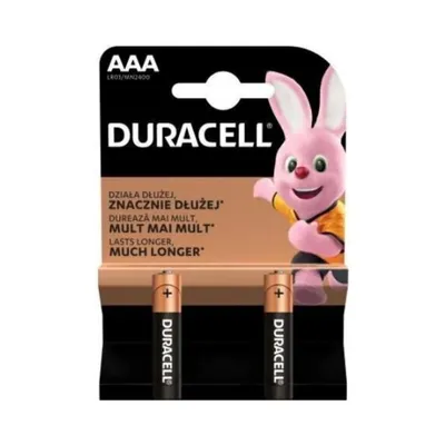 Produktbild von Duracell Basic LR03 AAA Alkaline Batterien, 2 Stck