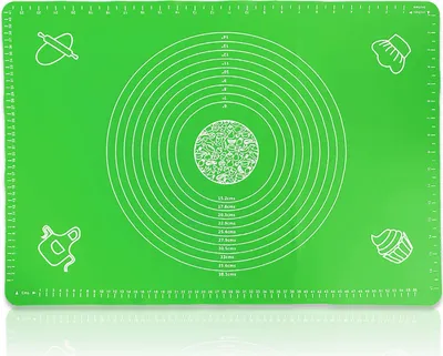 Produktbild von XXL 65x45cm rutschfeste Silikon Backunterlage Backmatte Teigmatte Rollmatte Silikonmatte Dauerbackmatte Grün