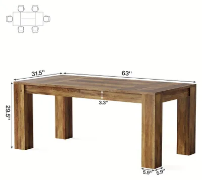 Obrázok produktu pre Jedálenský stôl - Stôl - Stôl do jedálne - Kuchynský stôl - Doska stola - Štýl: rustikálny/moderný - Rozmery: 160 x 80 cm