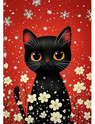 Produktbild von Diamond Painting Set Katze Schneeflocken 30x40 cm