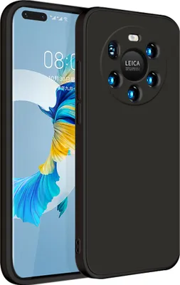 Image de Etui pour Huawei Mate 40 Pro Plus Etui en silicone liquide souple, antichoc en caoutchouc noir
