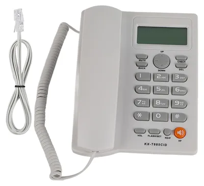 Obrázek produktu pro Telefon s funkcí zobrazení ID volajícího, handsfree, pro domácí kancelář, pro hotel, pevná linka, angličtina (barva: béžová a bílá)
