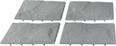 Produktbild von Set 4 Gartenwege mit Steinoptik, PP, 30x30 cm, Farbe grau