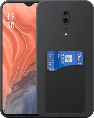 Produktbild von Geeignet für Oppo Reno Z Phone Case mit Silikon-Kartenhalter - Flexible Back Cover Case Silikon TPU mit Silikon Cardslot - Schwarz - Smartphonica