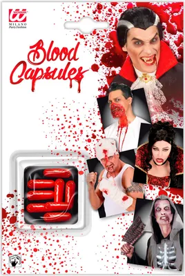 Image de 8 capsules de sang | rouge - Blood Film Scherzartikel Halloween