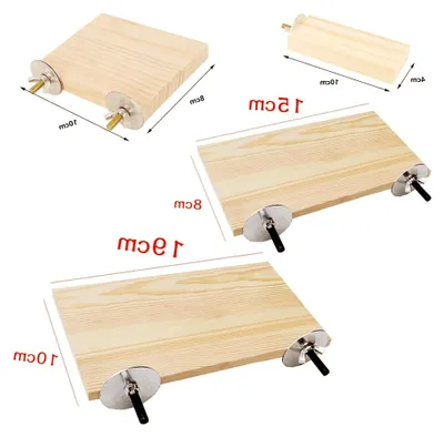 Produktbild von Sitzbrett für Wellensittiche, Holzplattform für Haustiere, Kletterplattform für Vögel, Zubehör für Vogelkäfige, 4 Stück