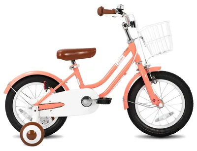 Zdjęcie produktu dla Rower dziecięcy – koła 16 cali (40 cm) – z koszykiem – błotniki – osłona łańcucha – kółka pomocnicze – dla dzieci w wieku 3–6 lat – różowy
