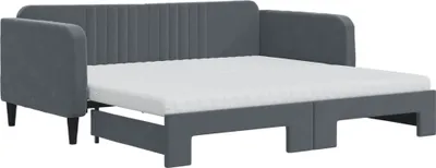 Immagine prodotto di vidaXL Letto da giorno allungabile con materassi grigio scuro 90x190 cm in velluto