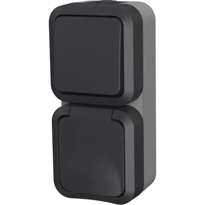 Image de Double Va et vient + Prise verticale extérieur  IP55 - Aquapro