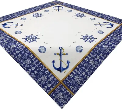 Produktbild von Tischdecke / Druckmotiv / Tischwäsche / Tischläufer / Mitteldecke / Maritim / CY 61-2012 / 85x85cm