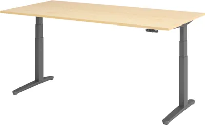 Produktbild von bümö Schreibtisch elektrisch XBHM - Nachbildung Ahorn, Gestell: Graphit, Größe:  200 x 100 cm