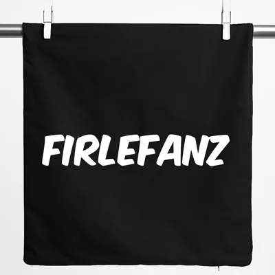 Produktbild von Huuraa Kissenbezug Firlefanz Schriftzug 40x40cm Black Baumwolle Dekokissenbezug Geschenkidee