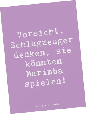 Produktbild von Mr. & Mrs. Panda Postkarte Spruch Marimba Humor - Lavendeltraum - Geschenk, Musik, Grußkarte, Schlaginstrument, bildkarte, Postkarten, Lernen, Musikerwitz, Instrument