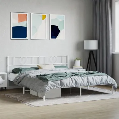Immagine prodotto di Maison Exclusive - Letto con testiera in metallo bianco 180x200 cm