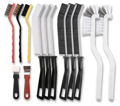 13-tlg. Fugenreinigungsbürsten-Set, Stahl/Messing/Nylon + Schaber