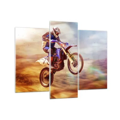 Produktbild von Bilder auf glas - Motor Sport Helm - 130x100cm - Glasbilder - Wandbilder - Kunstdruck - zum Aufhängen bereit - Wanddekoration aus Glas - Glas Bilder - Wandbild auf Glas - 3 Teile - GCB130x100-3881