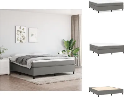 Produktbild von vidaXL Boxspringbett Dunkelgrau 160x200 cm Stoff -  Betten & Bettgestelle