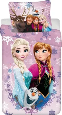 Productafbeelding van Frozen peuterdekbedovertrek Snowflakes - 100 x 135 cm - Katoen