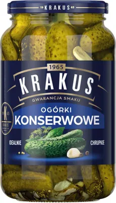 Produktbild von Krakus Gewürzgurken süß-sauer, knackig, 920 g