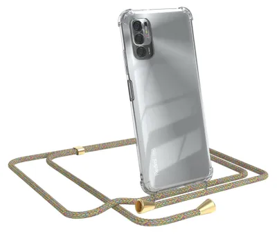 Produktbild von EAZY CASE Handykette kompatibel mit Xiaomi Redmi Note 10 5G, Handyhülle mit Umhängeband, Handykordel, Schutzhülle Clear, Band in Bunt