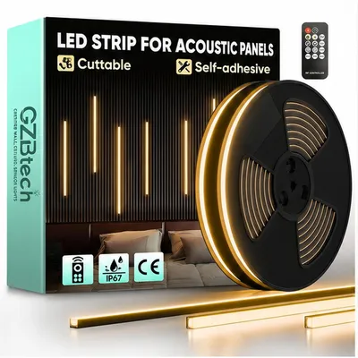 Produktbild von GZBtech LED Strip für Akustikpaneele 10 m 3000K IP67 dimmbar mit Fernbedienung