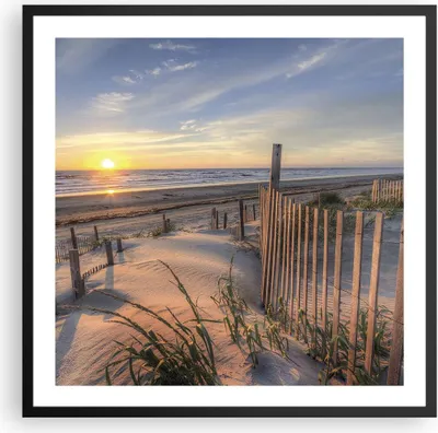 Produktbild von Gerahmtes Poster - Schwarzer Rahmen - Westen Sonne Düne - 60x60 cm - Wand Bild - Wanddeko - Wandbilder - Kunstposter - Wandposter - Bilderrahmen - Bilder - Kunstdruck - Wandbild - P2BAC60x60-4219