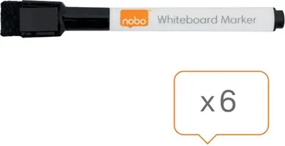 Image de 6x Nobo Marker 2104184 3mm integr. Wischer sw