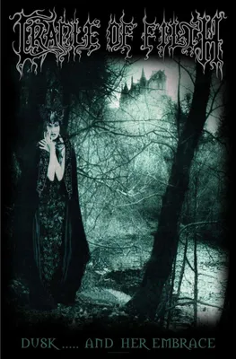 Produktbild von Cradle Of Filth - Poster "Dusk And Her Embrace", Stoff RO2498 (106 cm x 70 cm) (Schwarz/Grün)