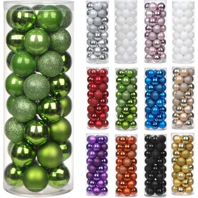 Immagine prodotto di Palline natalizie, verde, 4 cm di diametro, confezione da 40 pezzi, realizzate in plastica resistente alla rottura, ideali per decorare l'albero di Natale