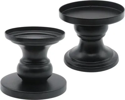 Obrázok produktu pre Sada 2 ks čiernych svietnikov, Ø 20 cm