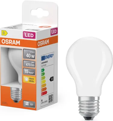 Imagen del producto de Bombilla LED OSRAM A40, 3,4W, 470 lúmenes, color blanco – Pack de 6