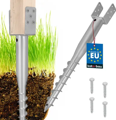 Produktbild von KOTARBAU® U Pfostenträger zum Einschrauben 80x710mm verzinkter Stahl Einschlaghülse Einschlagbodenhülse Pfostensockel U-Bolzen Erdanker Erdungsspieß Anker für Holzpfosten für Pavillon-Zäune Gartenzaun