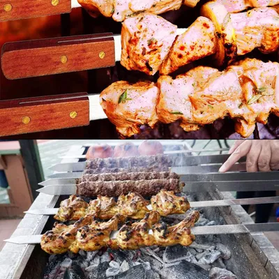 Productafbeelding van Famanu grillspiesjes van roestvrij staal - 61 cm, set van 4
