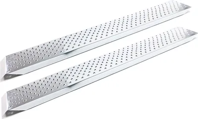 Produktbild von Wiltec 2x Auffahrrampe 160x22,5 cm 400 kg für Motorrad ATV Quad, Auffahrschiene verzinkter Stahl, Verladerampe rutschsicher, gestanzte Löcher