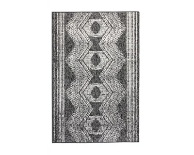 Zdjęcie produktu dla Dywan na taras 160x230cm, czarno kremowy dwustronny płasko tkany sznurkowy