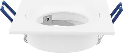 Produktbild von Einbaustrahler GU10 Einbaurahmen Einbauleuchte Ø75mm Bohrloch Aluminium inkl. GU10 Fassung für LED Leuchmittel Weiß, Eckig