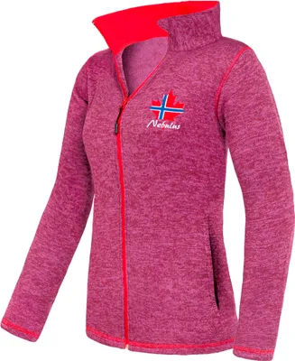 Produktbild von Nebulus Fleecejacke CHIOS Damen, warme Fleece Jacke, mit langem Full-Zip Reißverschluss, P5182 - Damen, lila-rot, S/36