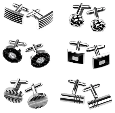 Image de Dailygoody - Boutons de manchette pour hommes - Boutons de manchette rétro - Parfaits pour les mariages et les événements professionnels - Argentés - Épingle de cravate classique - Inclus...